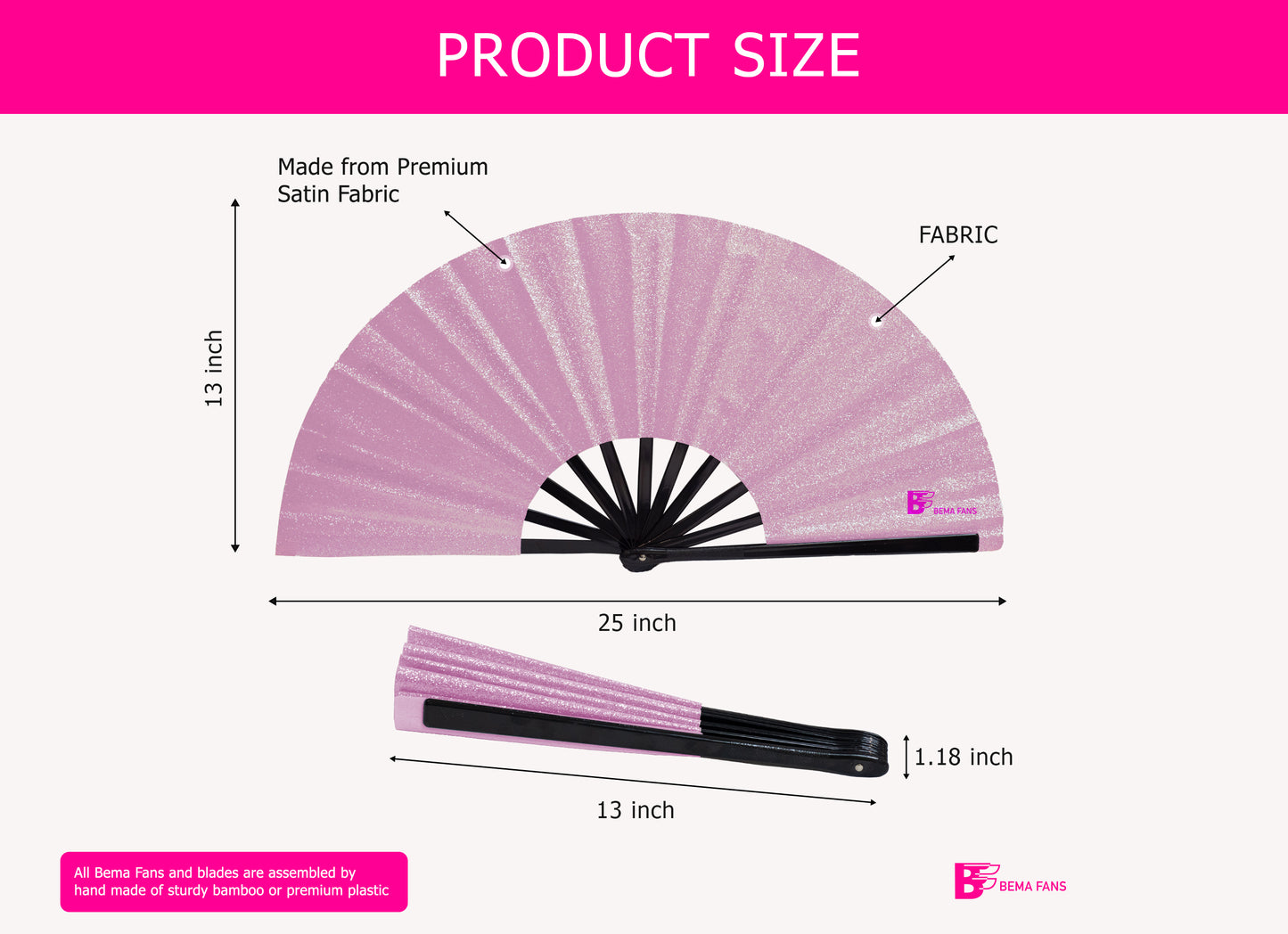 Pink Glitter - Bema Fan