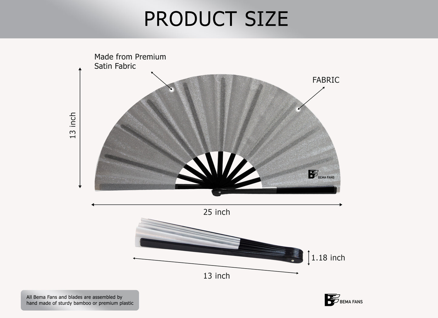 Silver Glitter - Bema Fan