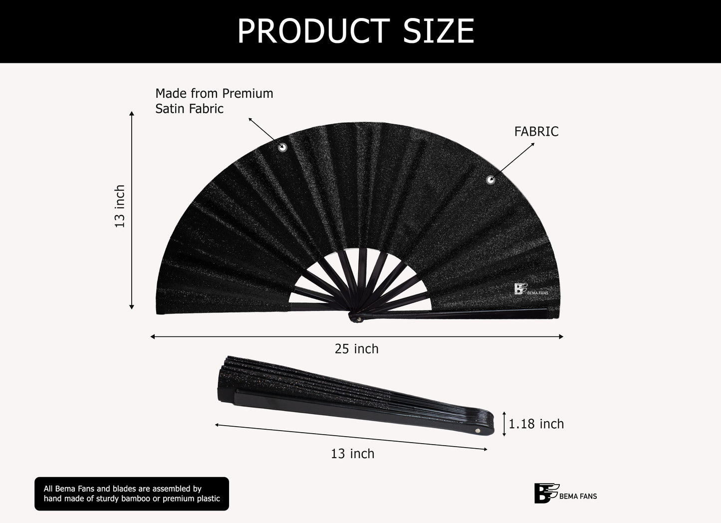 Black Glitter - Bema Fan