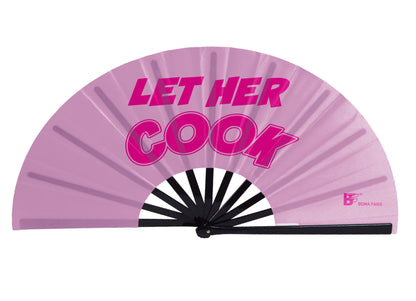 Let her Cook - Pink Satin Bema Fan