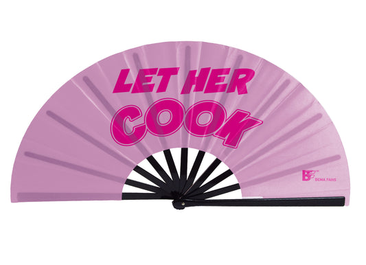 Let her Cook - Pink Satin Bema Fan