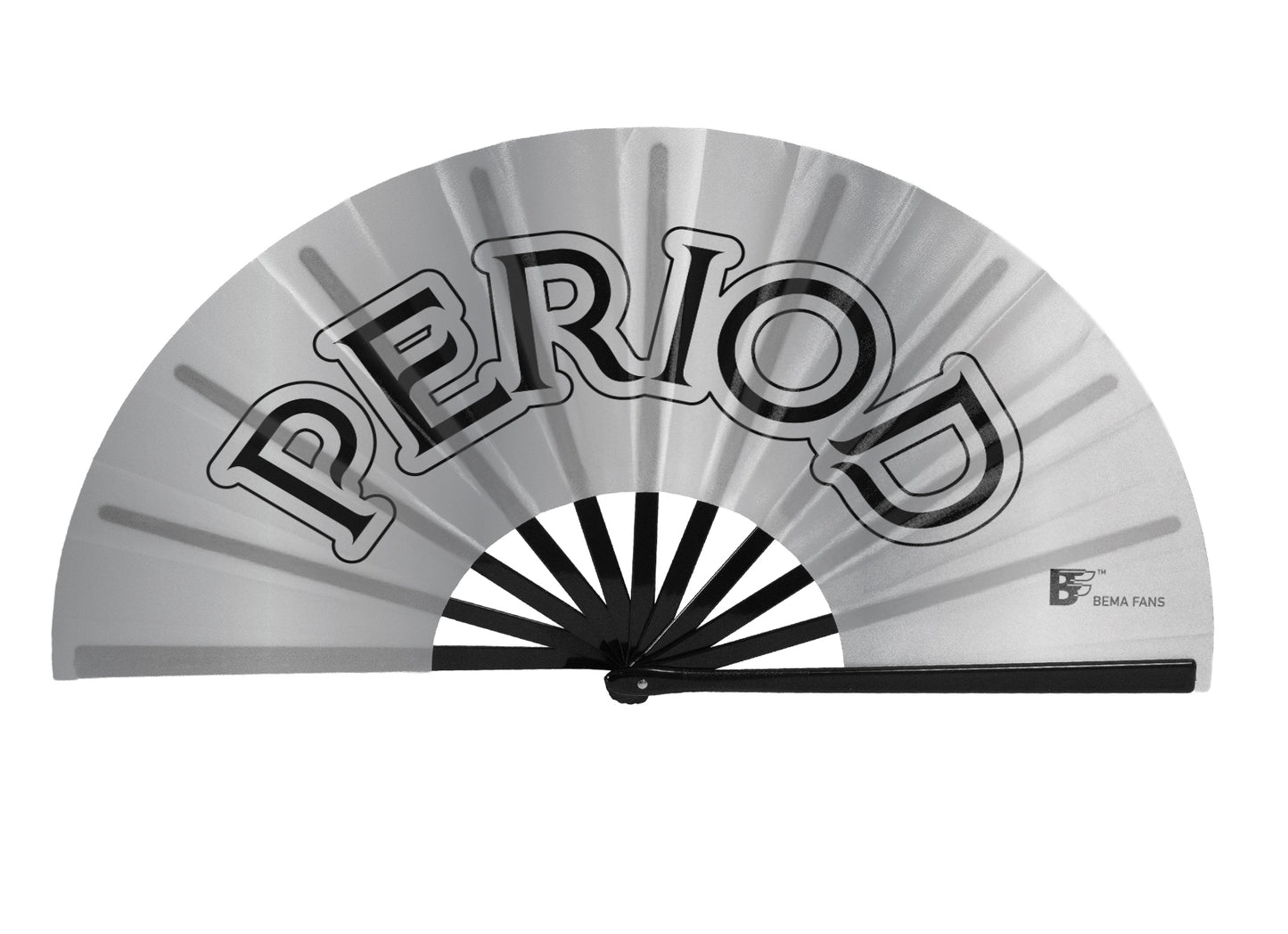 Period - White Satin Line Dancing Fan