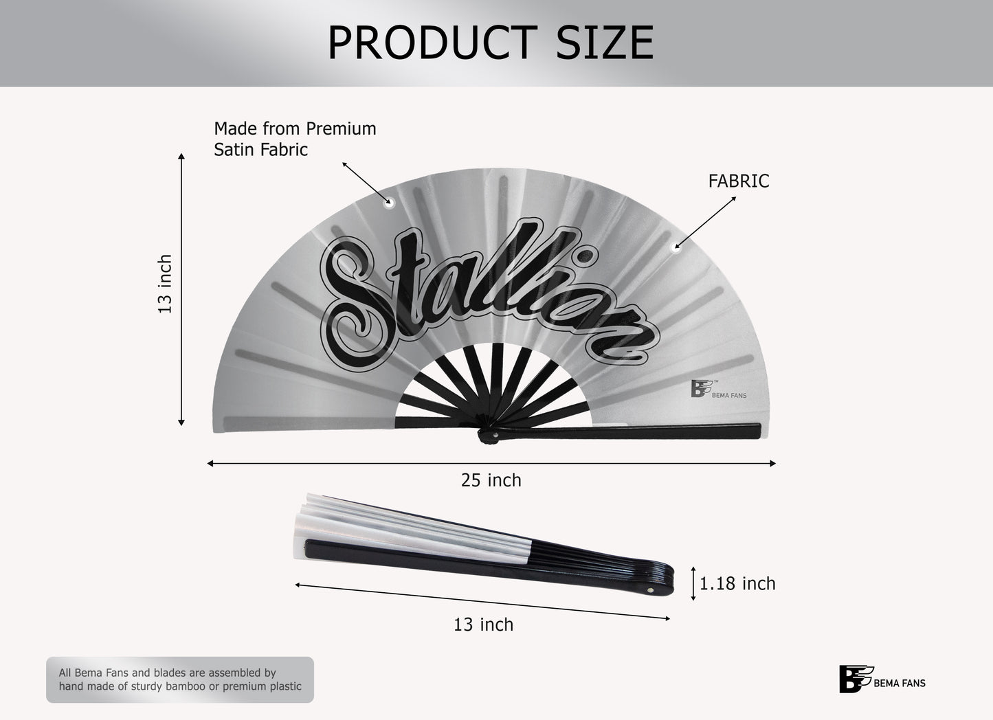 Bema Fan - Stallion - white satin Bema Fan